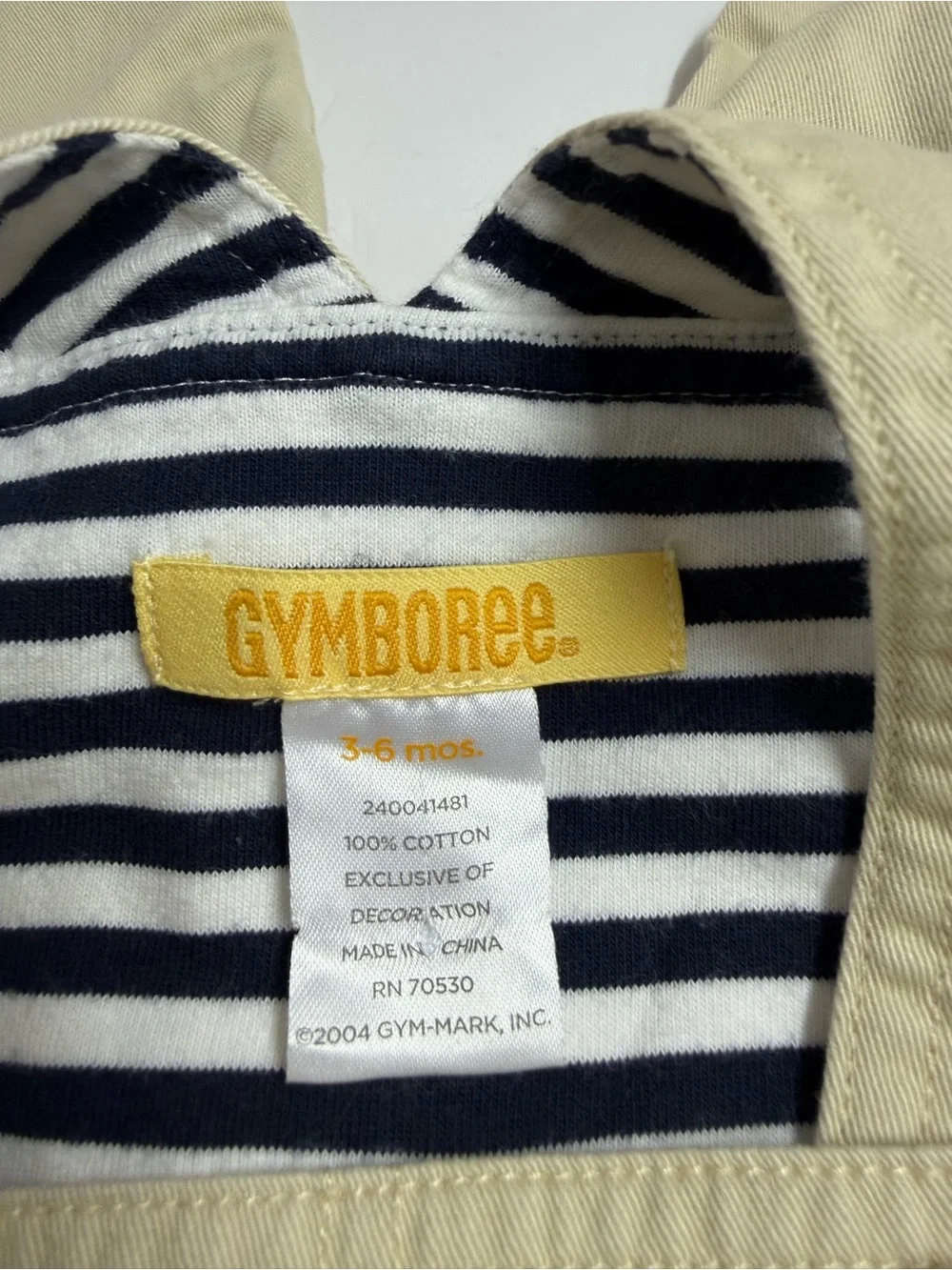 3/6M Gymboree Cream Overalls with Green Crocodile Applique